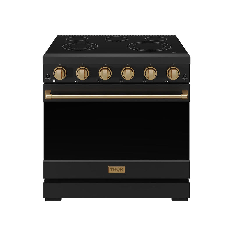 THOR Kitchen - 36-inch Gordon Ramsay Series Professional Electric Range in Black/Bronze - RSE36PB-BRZ - IMG1