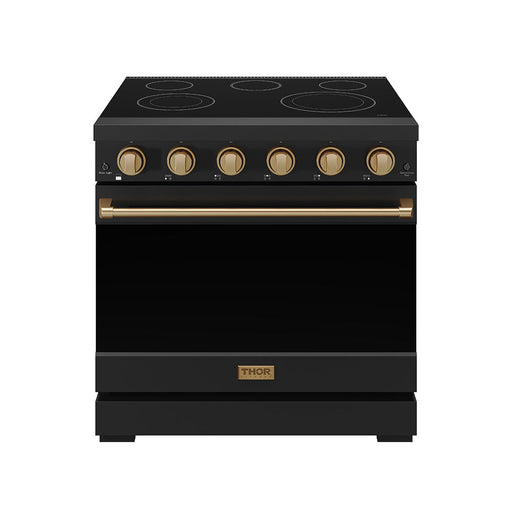 THOR Kitchen - 36-inch Gordon Ramsay Series Professional Electric Range in Black/Bronze - RSE36PB-BRZ - IMG1