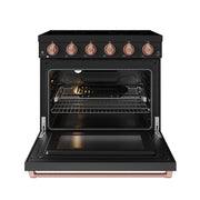THOR Kitchen - 36-inch Gordon Ramsay Series Professional Electric Range in Black/Rose Gold - RSE36PB-RSG - IMG2