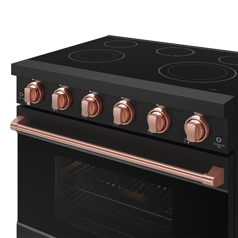THOR Kitchen - 36-inch Gordon Ramsay Series Professional Electric Range in Black/Rose Gold - RSE36PB-RSG - IMG6