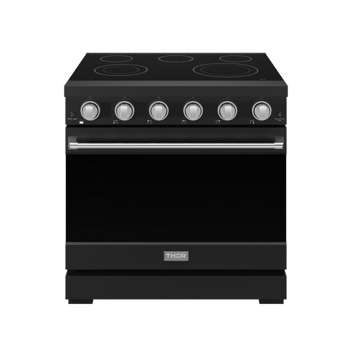 THOR Kitchen - 36-inch Gordon Ramsay Series Professional Electric Range in Black/Stainless Steel - RSE36PB-SS - IMG1