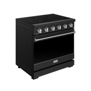THOR Kitchen - 36-inch Gordon Ramsay Series Professional Electric Range in Black/Stainless Steel - RSE36PB-SS - IMG2
