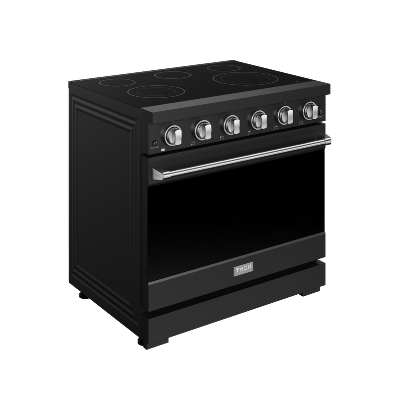 THOR Kitchen - 36-inch Gordon Ramsay Series Professional Electric Range in Black/Stainless Steel - RSE36PB-SS - IMG2