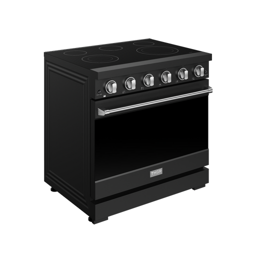 THOR Kitchen - 36-inch Gordon Ramsay Series Professional Electric Range in Black/Stainless Steel - RSE36PB-SS - IMG2