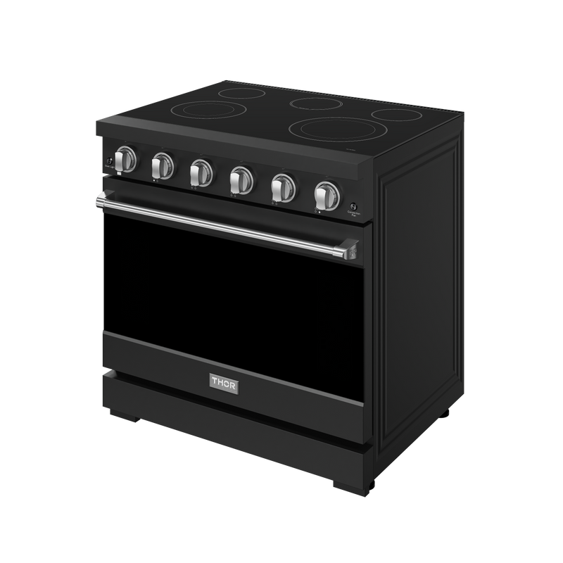 THOR Kitchen - 36-inch Gordon Ramsay Series Professional Electric Range in Black/Stainless Steel - RSE36PB-SS - IMG3