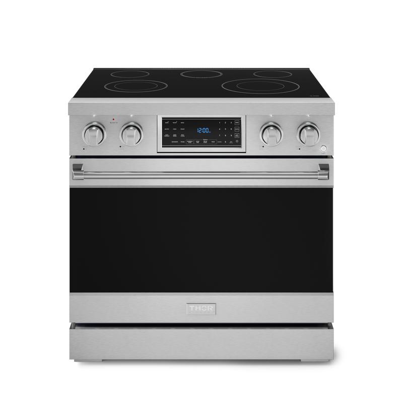 THOR Kitchen - 36-inch Gordon Ramsay Series Professional Electric Range with Tilt Panel Touch Control in Stainless Steel - RSE36 - IMG1