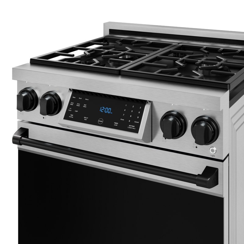 THOR Kitchen - 30-inch Gordon Ramsay Serie Professional Gas Range with Tilt Panel Touch Control in Stainless Steel/Black - RSG30-BLK - IMG3