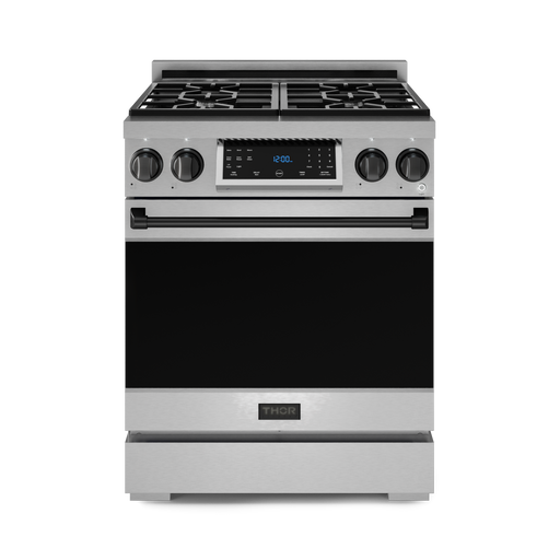 THOR Kitchen - 30-inch Gordon Ramsay Serie Professional Gas Range with Tilt Panel Touch Control in Stainless Steel/Black - RSG30-BLK - IMG1