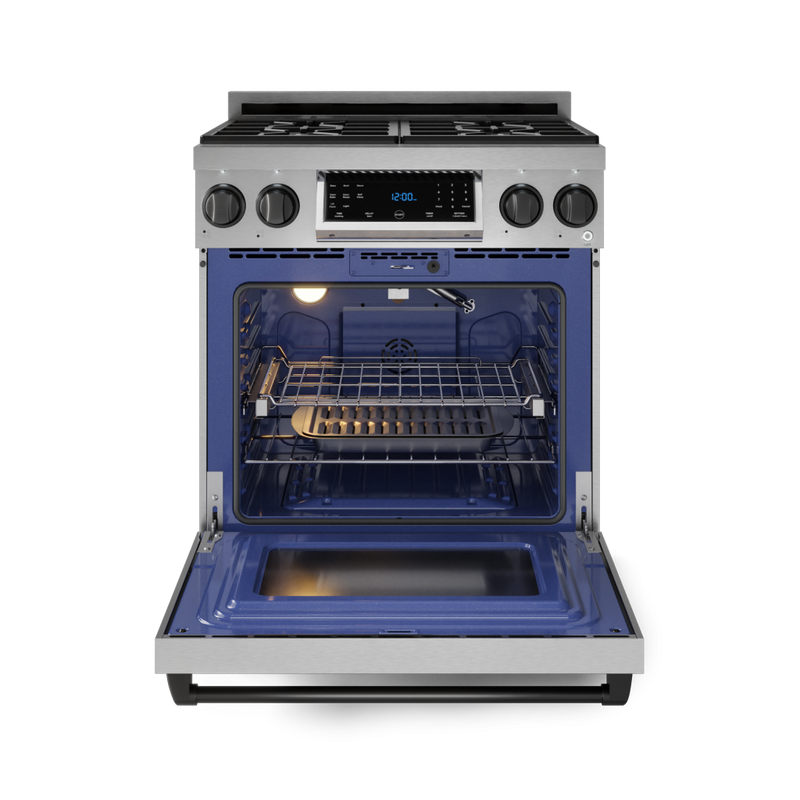 THOR Kitchen - 30-inch Gordon Ramsay Series Professional LP Range with Tilt Panel Touch Control in Stainless Steel/Black - RSG30LP-BLK - IMG3