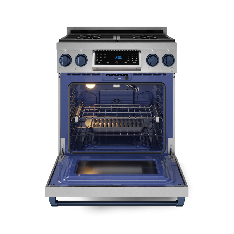 THOR Kitchen - 30-inch Gordon Ramsay Series Professional Gas Range with Tilt Panel Touch Control in Stainless Steel/Blue - RSG30-BLU - IMG4
