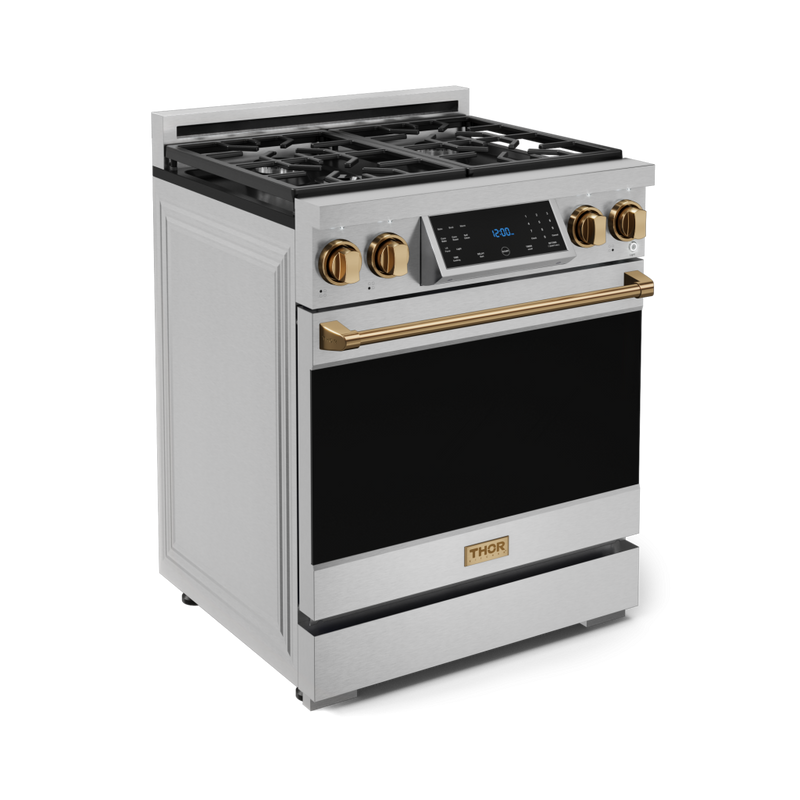 THOR Kitchen - 30-inch Gordon Ramsay Series Professional Gas Range with Tilt Panel Touch Control in Stainless Steel/Bronze - RSG30-BRZ - IMG5