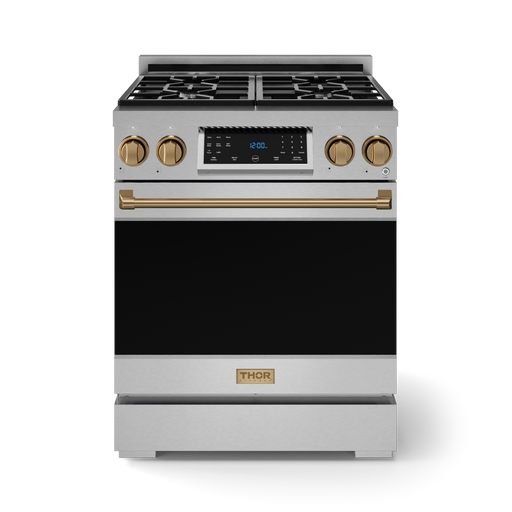 THOR Kitchen - 30-inch Gordon Ramsay Series Professional LP Range with Tilt Panel Touch Control in Stainless Steel/Bronze - RSG30LP-BRZ - IMG1