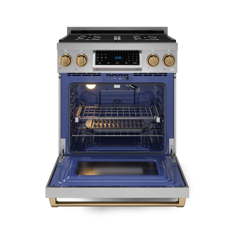 THOR Kitchen - 30-inch Gordon Ramsay Series Professional Gas Range with Tilt Panel Touch Control in Stainless Steel/Bronze - RSG30-BRZ - IMG6