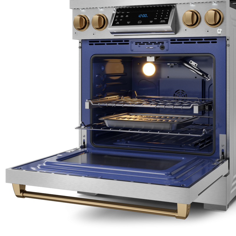 THOR Kitchen - 30-inch Gordon Ramsay Series Professional Gas Range with Tilt Panel Touch Control in Stainless Steel/Bronze - RSG30-BRZ - IMG3