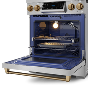 THOR Kitchen - 30-inch Gordon Ramsay Series Professional LP Range with Tilt Panel Touch Control in Stainless Steel/Bronze - RSG30LP-BRZ - IMG4
