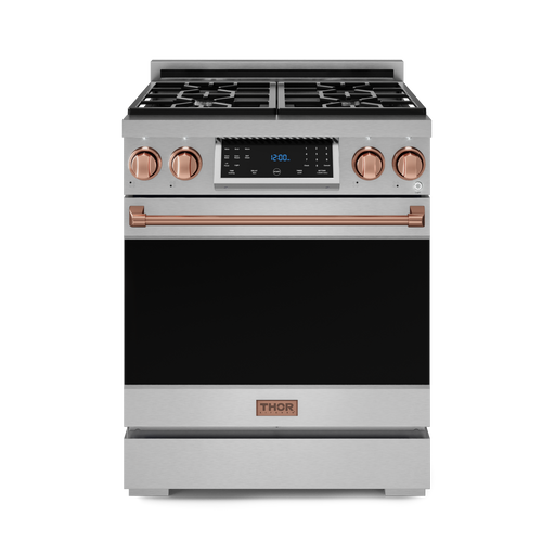 THOR Kitchen - 30-inch Gordon Ramsay Series Professional LP Range with Tilt Panel Touch Control in Stainless Steel/Rose Gold - RSG30LP-RSG - IMG1