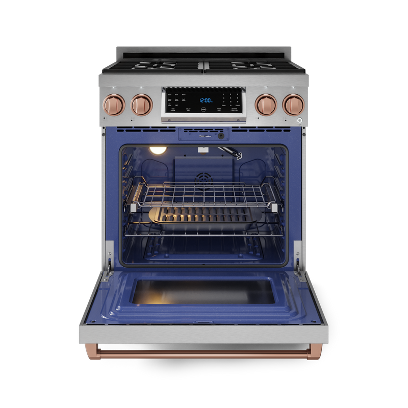 THOR Kitchen - 30-inch Gordon Ramsay Series Professional LP Range with Tilt Panel Touch Control in Stainless Steel/Rose Gold - RSG30LP-RSG - IMG2