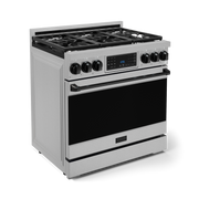 THOR Kitchen - 36-inch Gordon Ramsay Series Professional Gas Range with Tilt Panel Touch Control in Stainless Steel/Black - RSG36-BLK - IMG3