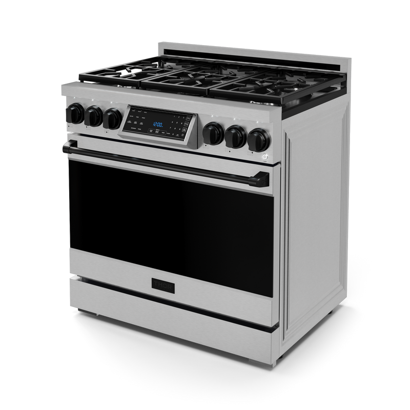 THOR Kitchen - 36-inch Gordon Ramsay Series Professional LP Range with Tilt Panel Touch Control in Stainless Steel/Black - RSG36LP-BLK - IMG4