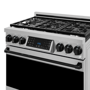 THOR Kitchen - 36-inch Gordon Ramsay Series Professional Gas Range with Tilt Panel Touch Control in Stainless Steel/Black - RSG36-BLK - IMG6