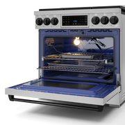 THOR Kitchen - 36-inch Gordon Ramsay Series Professional Gas Range with Tilt Panel Touch Control in Stainless Steel/Black - RSG36-BLK - IMG5