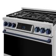 THOR Kitchen - 36-inch Gordon Ramsay Series Professional Gas Range with Tilt Panel Touch Control in Stainless Steel/Navy Blue - RSG36-BLU - IMG6