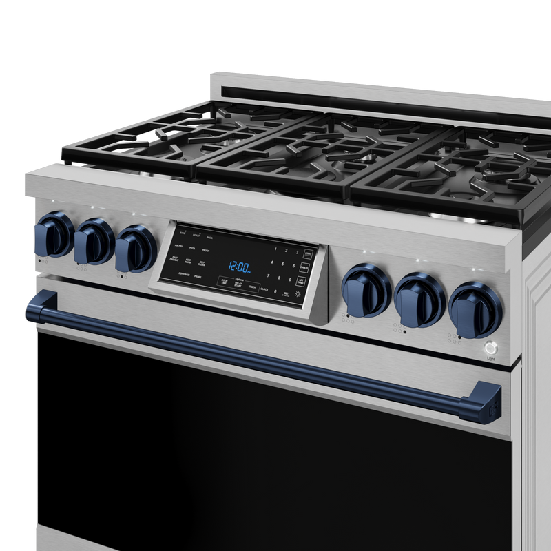 THOR Kitchen - 36-inch Gordon Ramsay Series Professional Gas Range with Tilt Panel Touch Control in Stainless Steel/Navy Blue - RSG36-BLU - IMG6