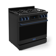 THOR Kitchen - 36-inch Gordon Ramsay Series Professional Gas Range with Tilt Panel Touch Control in Black/Navy Blue - RSG36B-BLU - IMG3