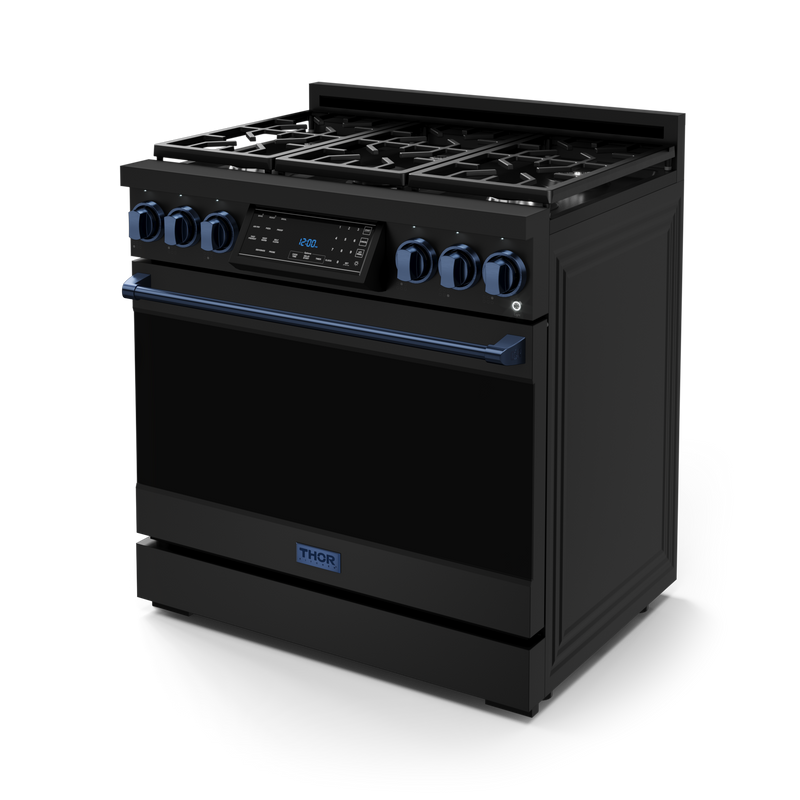 THOR Kitchen - 36-inch Gordon Ramsay Series Professional LP Range with Tilt Panel Touch Control in Black/Navy Blue - RSG36BLP-BLU - IMG4