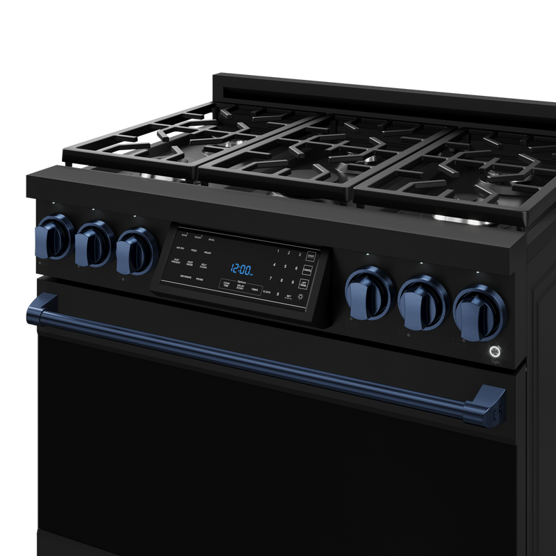 THOR Kitchen - 36-inch Gordon Ramsay Series Professional LP Range with Tilt Panel Touch Control in Black/Navy Blue - RSG36BLP-BLU - IMG6
