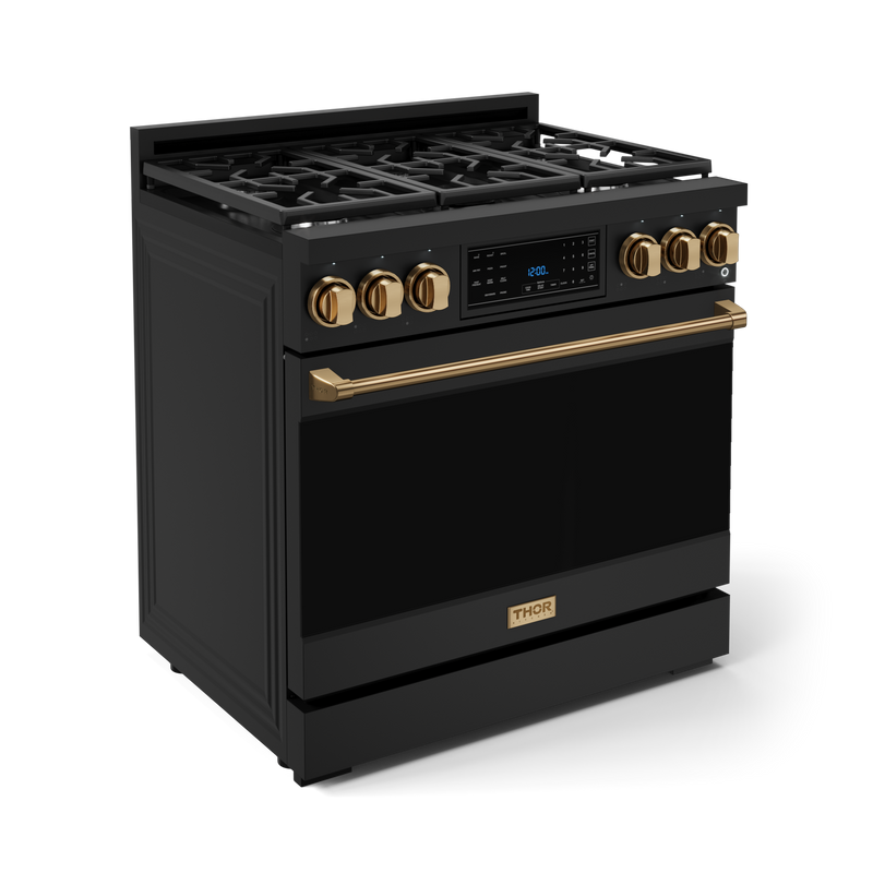 THOR Kitchen - 36-inch Gordon Ramsay Series Professional LP Range with Tilt Panel Touch Control in Black/Bronze - RSG36BLP-BRZ - IMG3