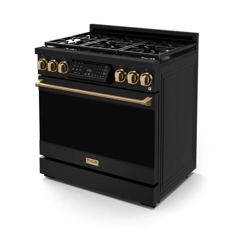 THOR Kitchen - 36-inch Gordon Ramsay Series Professional LP Range with Tilt Panel Touch Control in Black/Bronze - RSG36BLP-BRZ - IMG4