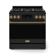 THOR Kitchen - 36-inch Gordon Ramsay Series Professional Gas Range with Tilt Panel Touch Control in Black/Bronze - RSG36B-BRZ - IMG1