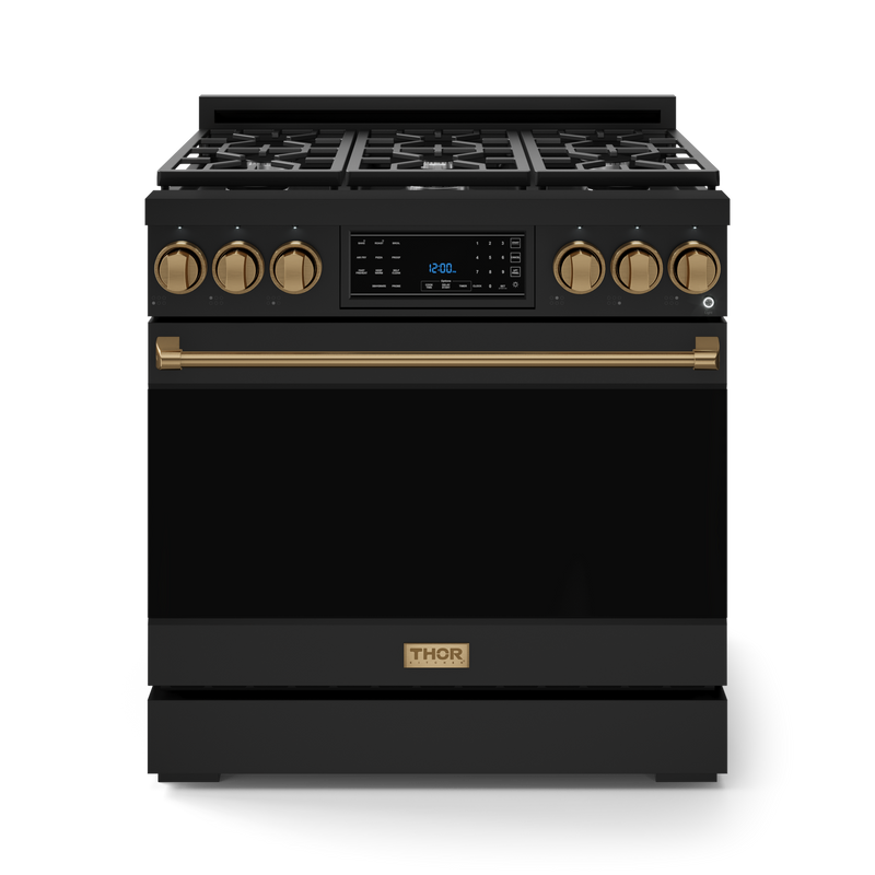 THOR Kitchen - 36-inch Gordon Ramsay Series Professional LP Range with Tilt Panel Touch Control in Black/Bronze - RSG36BLP-BRZ - IMG1