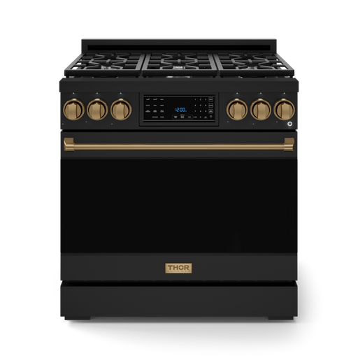 THOR Kitchen - 36-inch Gordon Ramsay Series Professional LP Range with Tilt Panel Touch Control in Black/Bronze - RSG36BLP-BRZ - IMG1