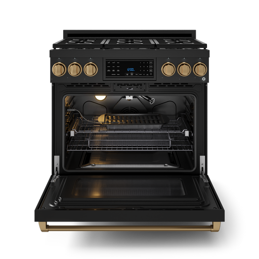 THOR Kitchen - 36-inch Gordon Ramsay Series Professional LP Range with Tilt Panel Touch Control in Black/Bronze - RSG36BLP-BRZ - IMG2