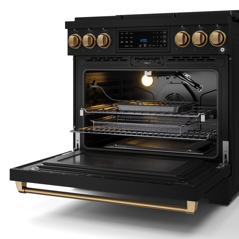 THOR Kitchen - 36-inch Gordon Ramsay Series Professional LP Range with Tilt Panel Touch Control in Black/Bronze - RSG36BLP-BRZ - IMG5