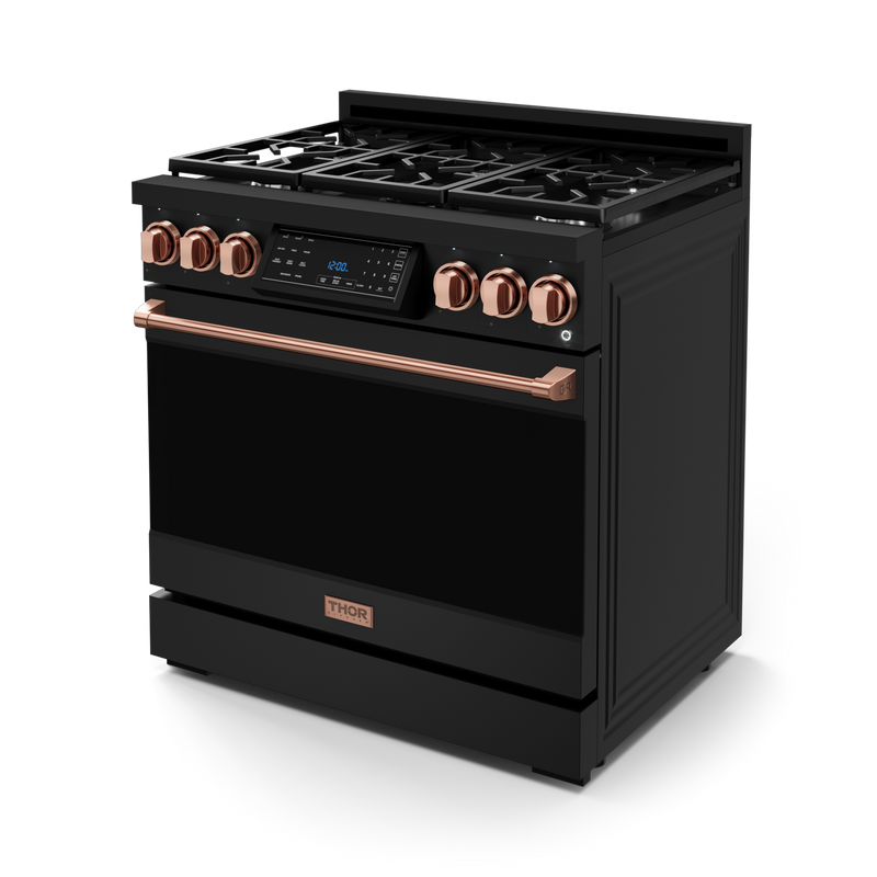 THOR Kitchen - 36-inch Gordon Ramsay Series Professional Gas Range with Tilt Panel Touch Control in Black/Rose Gold - RSG36B-RSG - IMG4