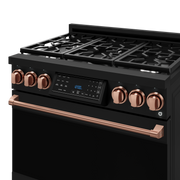 THOR Kitchen - 36-inch Gordon Ramsay Series Professional Gas Range with Tilt Panel Touch Control in Black/Rose Gold - RSG36B-RSG - IMG6