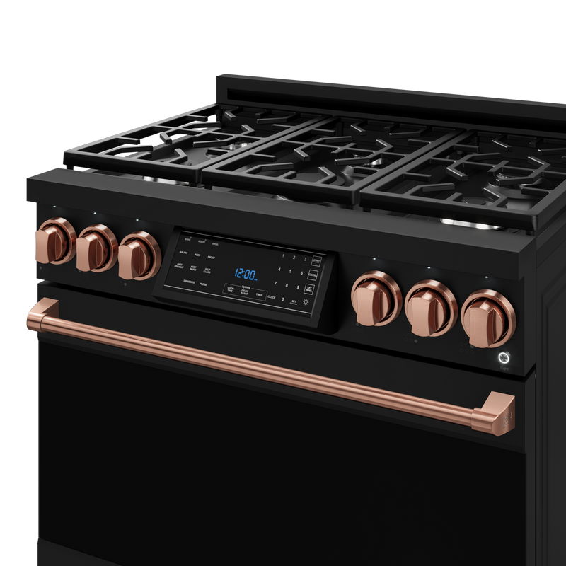THOR Kitchen - 36-inch Gordon Ramsay Series Professional Gas Range with Tilt Panel Touch Control in Black/Rose Gold - RSG36B-RSG - IMG6