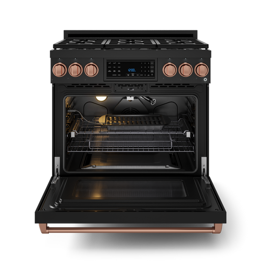 THOR Kitchen - 36-inch Gordon Ramsay Series Professional Gas Range with Tilt Panel Touch Control in Black/Rose Gold - RSG36B-RSG - IMG2