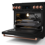 THOR Kitchen - 36-inch Gordon Ramsay Series Professional Gas Range with Tilt Panel Touch Control in Black/Rose Gold - RSG36B-RSG - IMG5