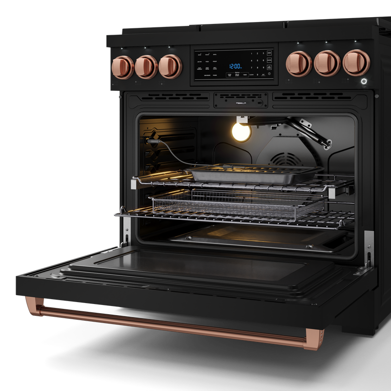 THOR Kitchen - 36-inch Gordon Ramsay Series Professional Gas Range with Tilt Panel Touch Control in Black/Rose Gold - RSG36B-RSG - IMG5