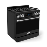 THOR Kitchen - 36-inch Gordon Ramsay Series Professional LP Range with Tilt Panel Touch Control in Black/Stainless Steel - RSG36BLP-SS - IMG3