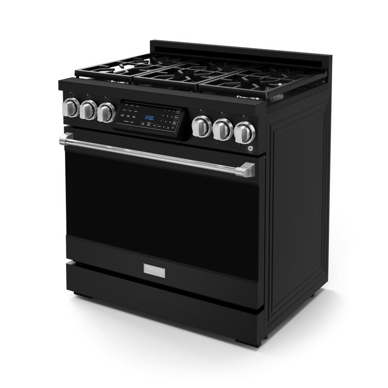THOR Kitchen - 36-inch Gordon Ramsay Series Professional LP Range with Tilt Panel Touch Control in Black/Stainless Steel - RSG36BLP-SS - IMG4