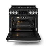 THOR Kitchen - 36-inch Gordon Ramsay Series Professional Gas Range with Tilt Panel Touch Control in Black/Stainless Steel - RSG36B-SS - IMG2