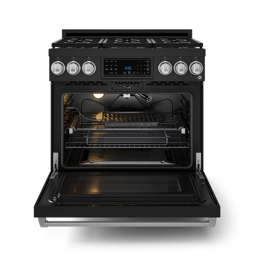 THOR Kitchen - 36-inch Gordon Ramsay Series Professional LP Range with Tilt Panel Touch Control in Black/Stainless Steel - RSG36BLP-SS - IMG2