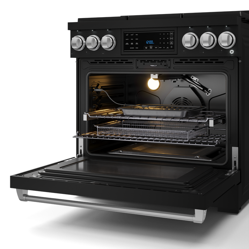 THOR Kitchen - 36-inch Gordon Ramsay Series Professional Gas Range with Tilt Panel Touch Control in Black/Stainless Steel - RSG36B-SS - IMG5