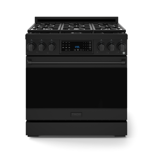 THOR Kitchen - 36-inch Gordon Ramsay Series Professional Gas Range with Tilt Panel Touch Control in Black - RSG36B - IMG1