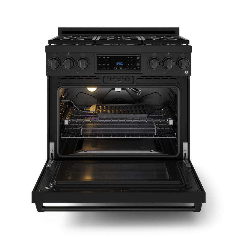 THOR Kitchen - 36-inch Gordon Ramsay Series Professional LP Range with Tilt Panel Touch Control in Black - RSG36BLP - IMG2